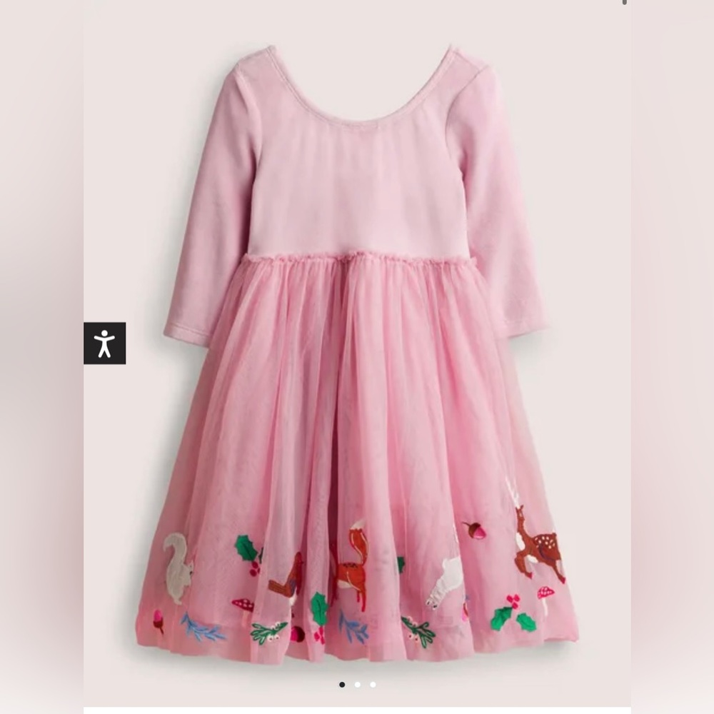 NWT Mini Boden baby pink velvet & tulle dress 2-3T